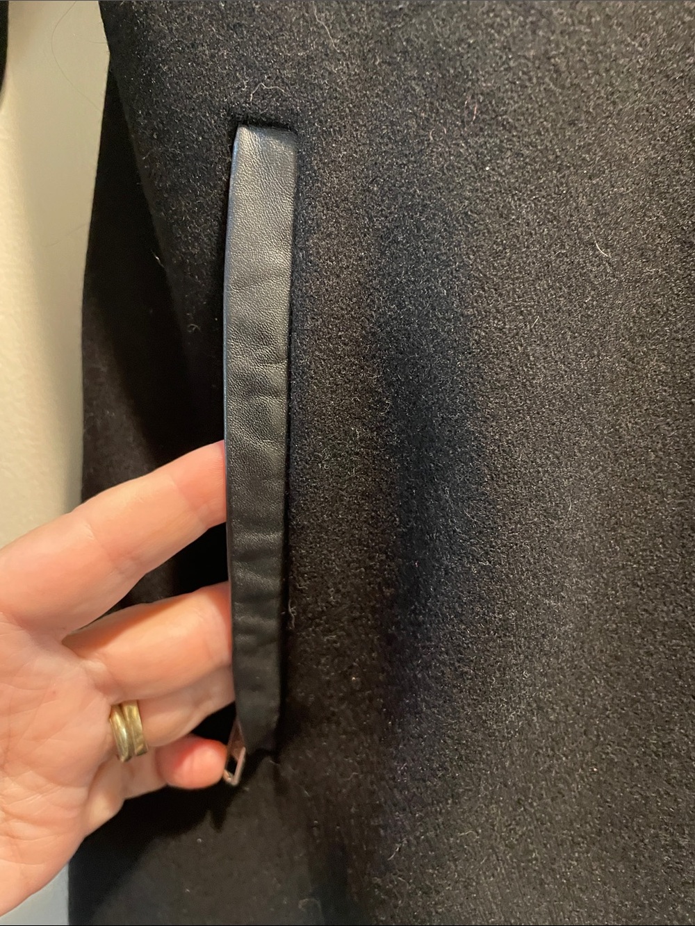 Mackage Montreal Black Hooded Wool Cashmere Leather Trim Coat - Picture 4 of 16